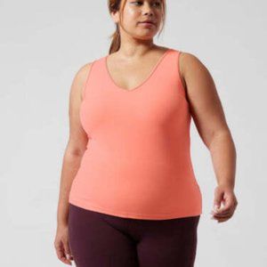 NWT Athleta 3X Coral Sunset Transcend Tank Top Yoga Workout Wicking